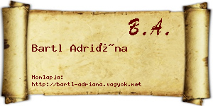 Bartl Adriána névjegykártya